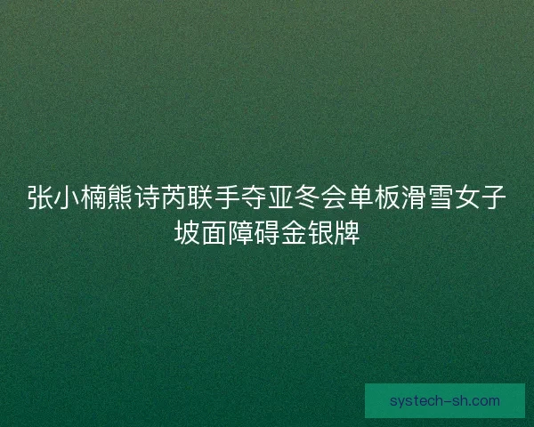 张小楠熊诗芮联手夺亚冬会单板滑雪女子坡面障碍金银牌